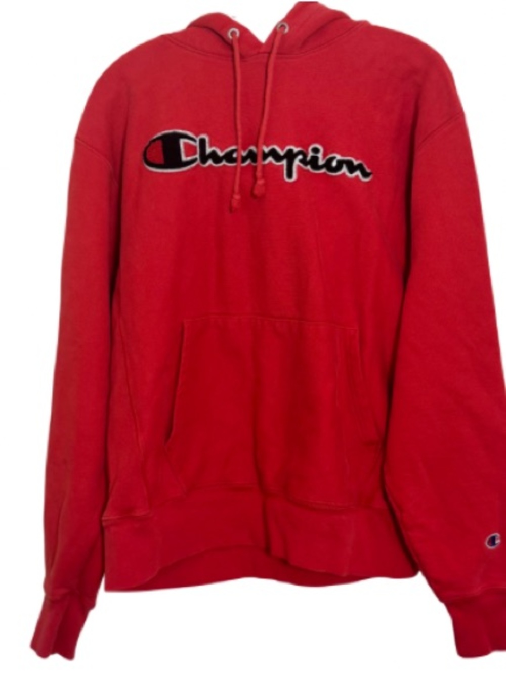 VTG Champion Reverse Weave Red Logo Casual Classic Pullover Hoodie Size Large